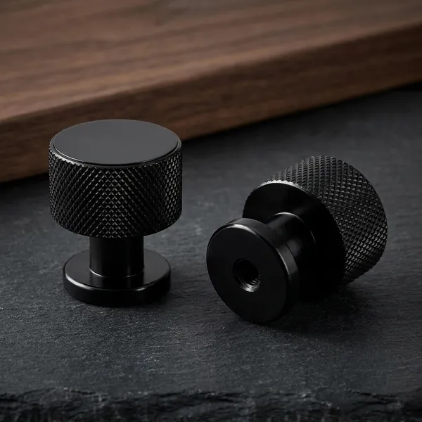 Knurled_Cabinet_Knob,_Finish,_For_Cabinet_Doors_And_Drawer_Front_Knob_(2,_Black)_(30_x_23)_MM