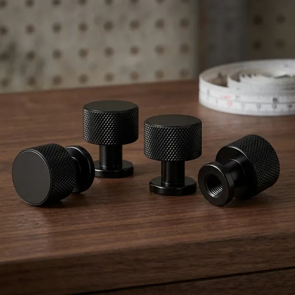 Knurled_Cabinet_Knob,_Finish,_For_Cabinet_Doors_And_Drawer_Front_Knob_(4,_Black)_(30_x_23)_MM