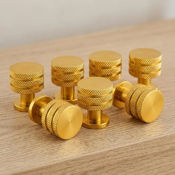 Knurled_Cabinet_Knob,_Finish,_Round_Shape,_For_Drawer_And_Cabinet_Door_(8,_Gold)_(30_x_23)_MM