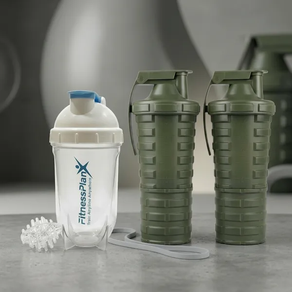 Powergripx_Transparent_+_Green_Shaker_Bottle_Combo