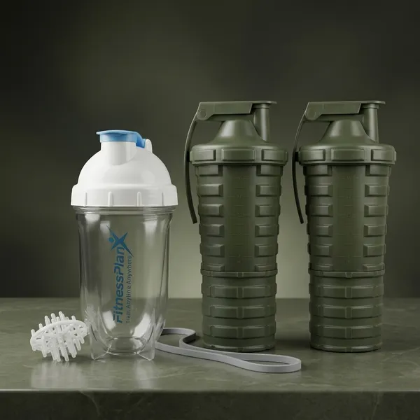 Powergripx_Transparent_+_Green_Shaker_Bottle_Combo