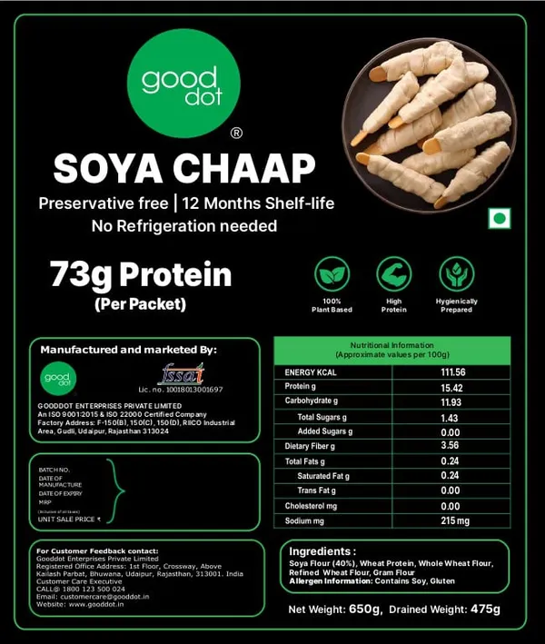 Soya_Chaap_Plant_Based_High_Protein_Ready_To_Cook_(Pack_Of_2)