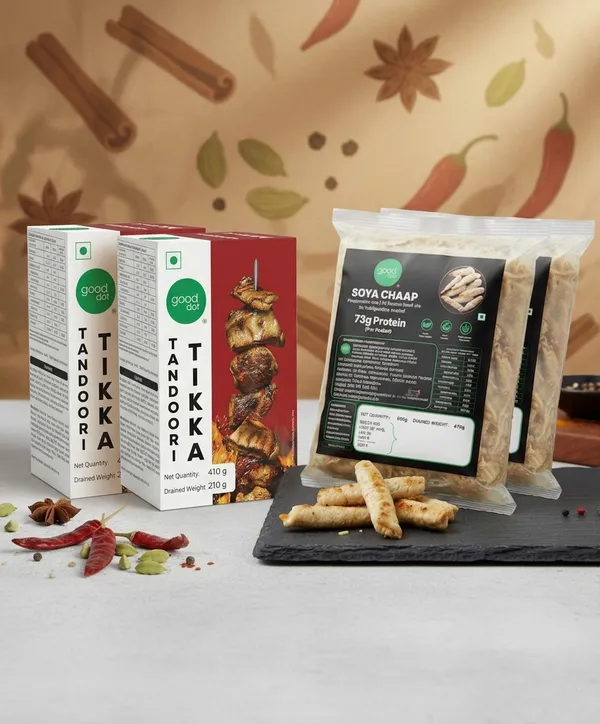 Soya_Chaap_Plant_Based_High_Protein_Ready_To_Cook_And_Plant_Based_Tandoori_Tikka_Ready_To_Cook_Soy_Chunks_(Pack_Of_4)