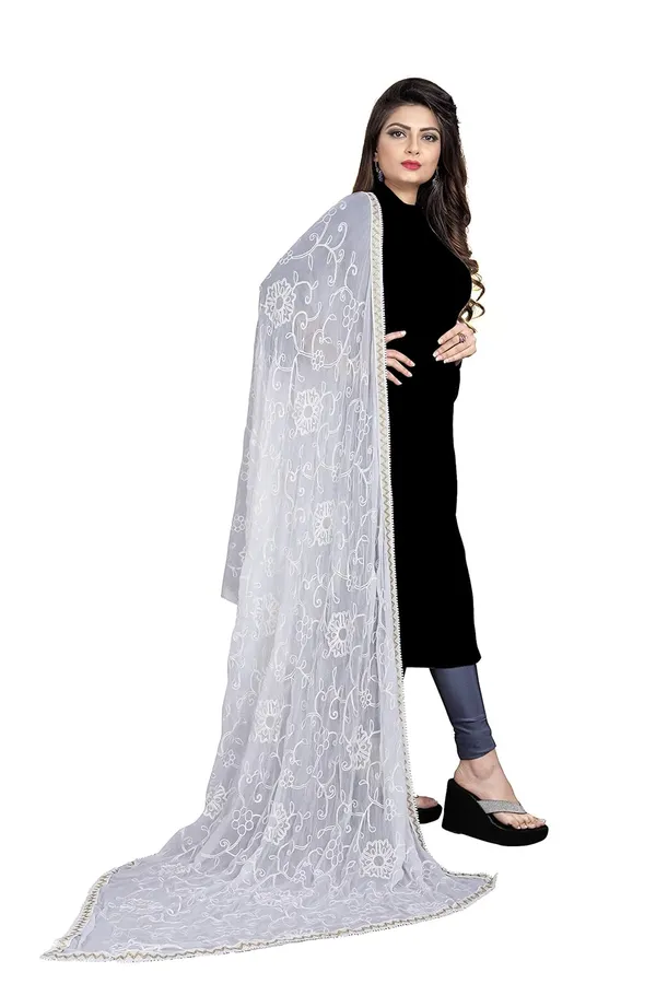Women_Embroidered_Chiffon_Dupatta_White_Free_Size