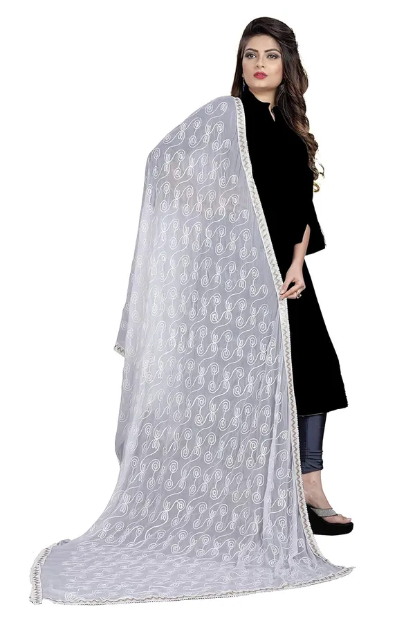 Women_Embroidered_Chiffon_Dupatta_White_Free_Size
