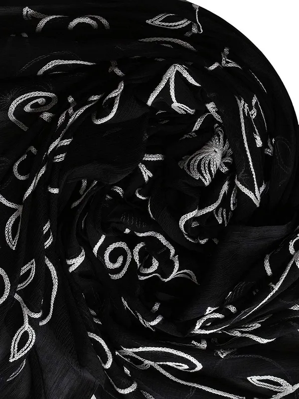 Women_Nylon_Net_Embroidered_Dupatta_Black
