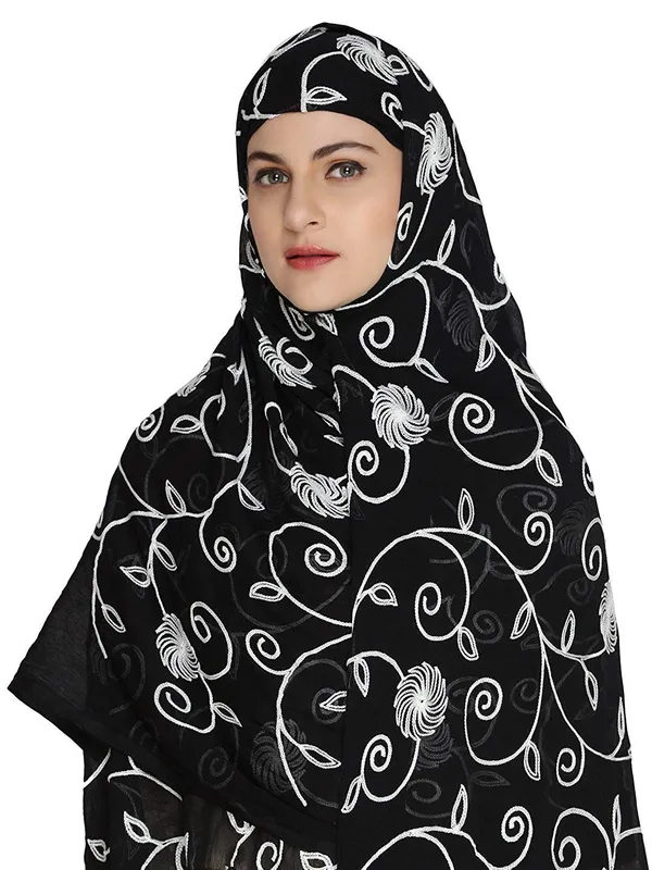 Women_Nylon_Net_Embroidered_Dupatta_Black