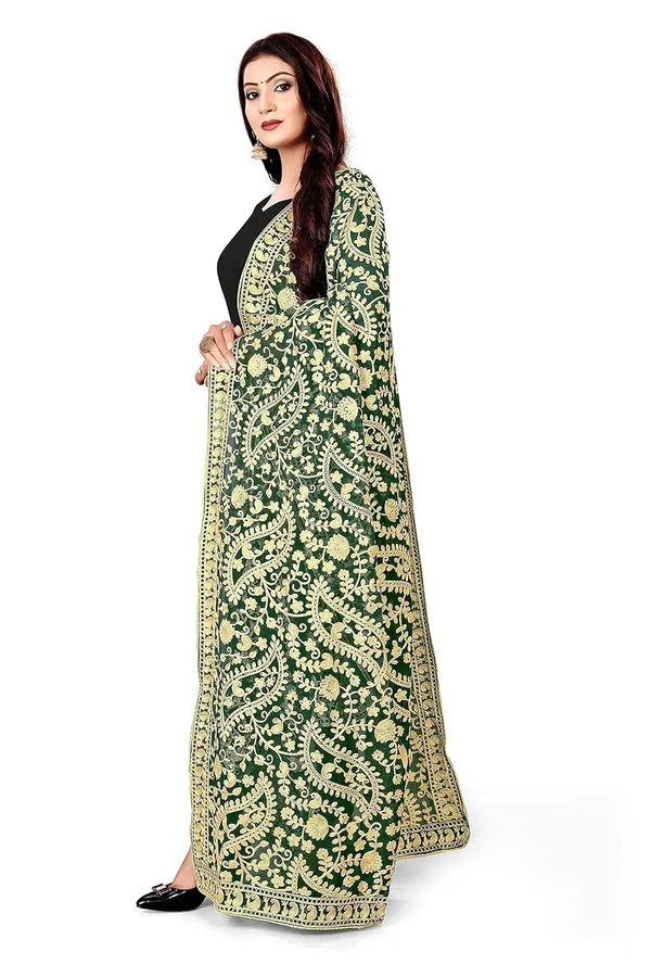 Women_Pure_Georgette_Embroidered_Dupatta_Maroon