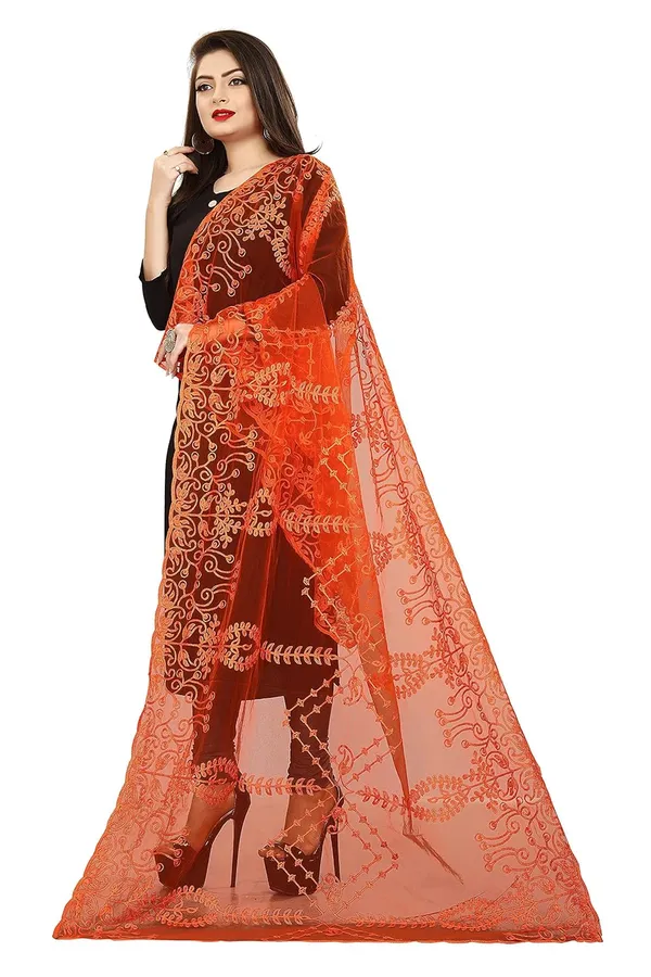 Women_Designer_Nylon_Net_Embroidered_Dupatta