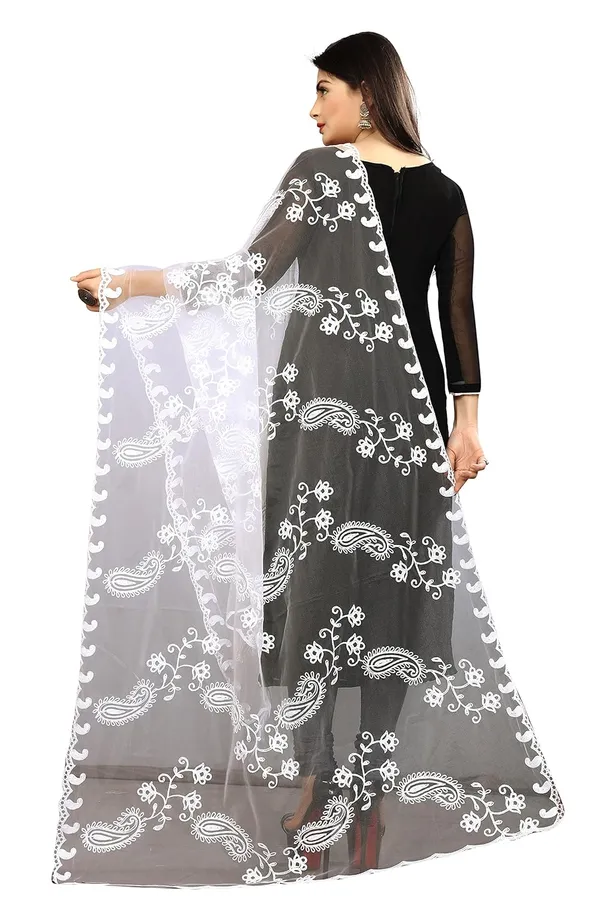 Designer_Women_Nylon_Net_Fancy_Embroidered_Dupatta_For_Women_Girls_White