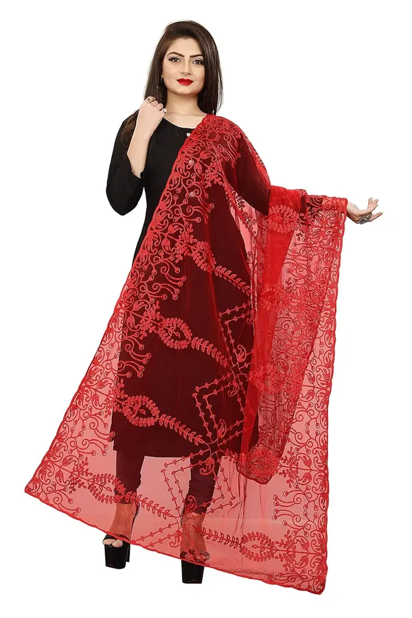 Women_Designer_Nylon_Net_Embroidered_Dupatta