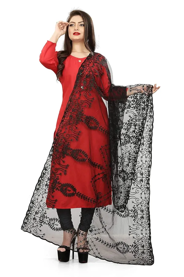 Women_Designer_Nylon_Net_Embroidered_Dupatta