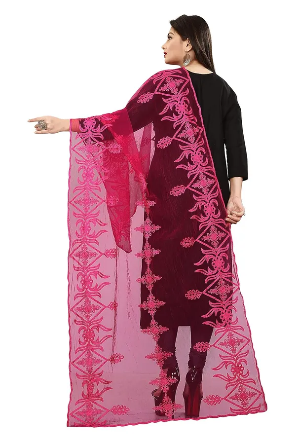 Women_Designer_Nylon_Net_Embroidered_Dupatta