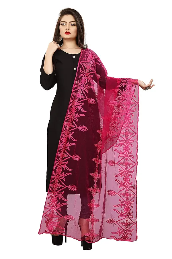 Women_Designer_Nylon_Net_Embroidered_Dupatta