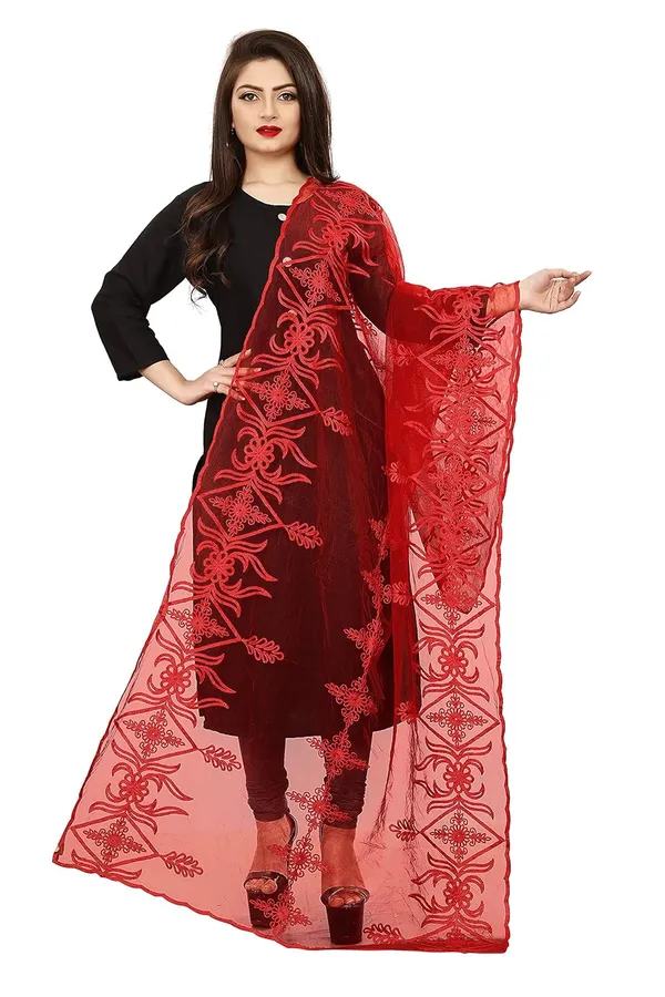 Women_Designer_Nylon_Net_Embroidered_Dupatta