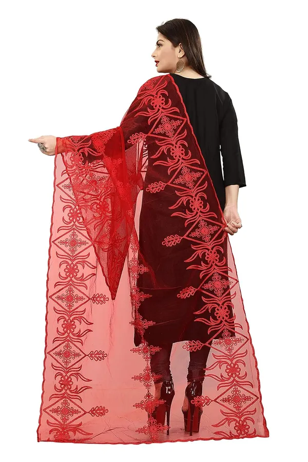 Women_Designer_Nylon_Net_Embroidered_Dupatta