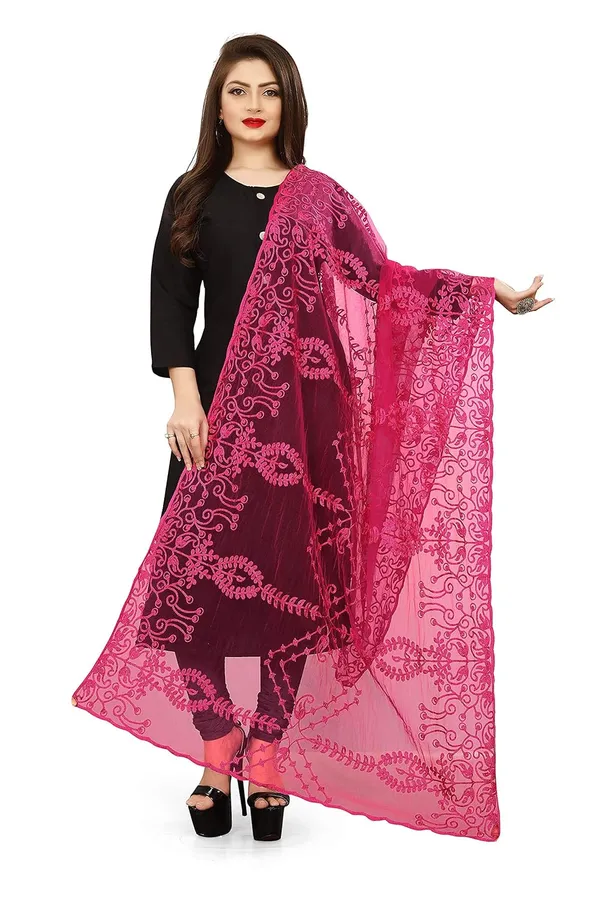 Women_Designer_Nylon_Net_Embroidered_Dupatta