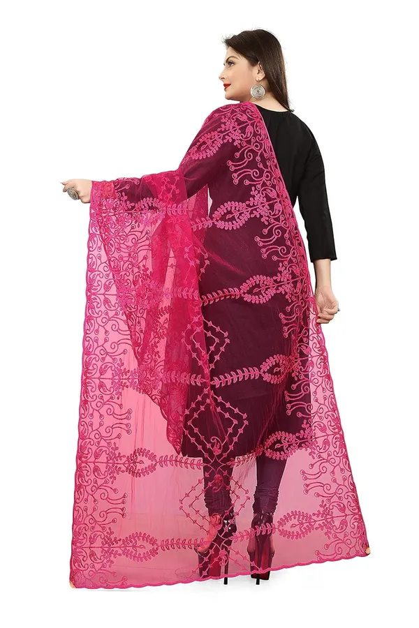 Women_Designer_Nylon_Net_Embroidered_Dupatta