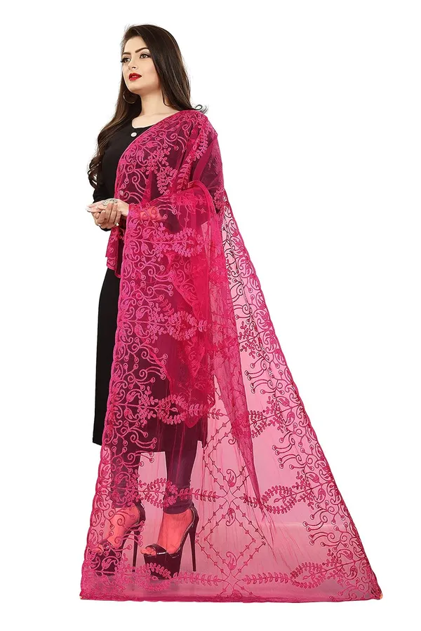 Women_Designer_Nylon_Net_Embroidered_Dupatta