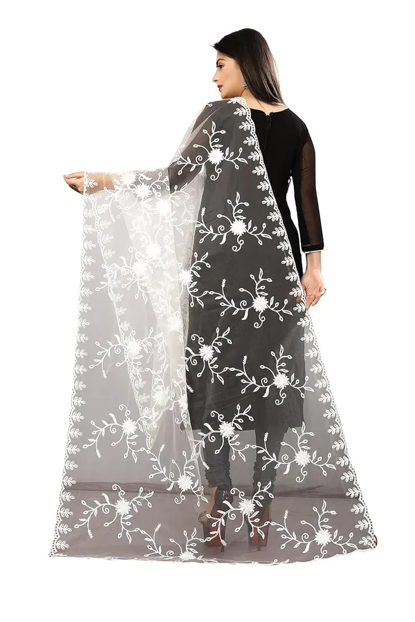 Designer_Women_Nylon_Net_Fancy_Embroidered_Dupatta_For_Women_Girls_White