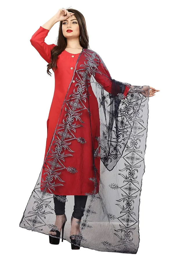 Women_Designer_Nylon_Net_Embroidered_Dupatta