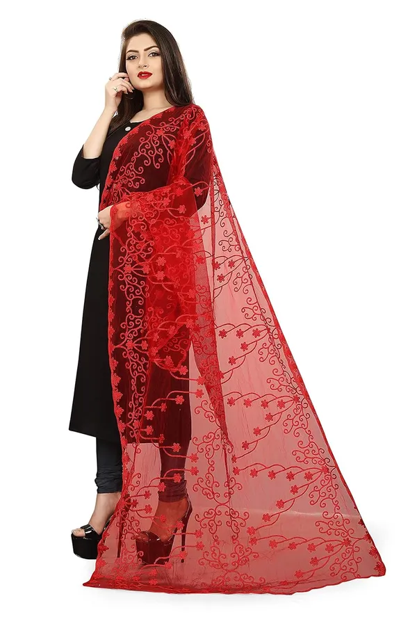 Women_Designer_Net_Embroidered_Dupatta