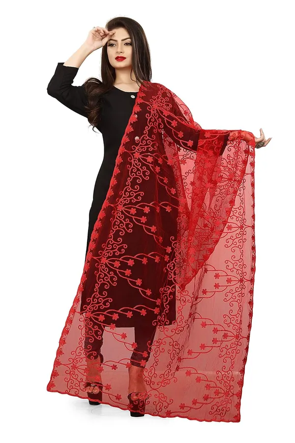 Women_Designer_Net_Embroidered_Dupatta