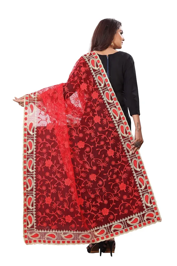 C_Pallu_Designer_Women_Nylon_Net_Fancy_Embroidered_Dupatta_For_Women_Girl
