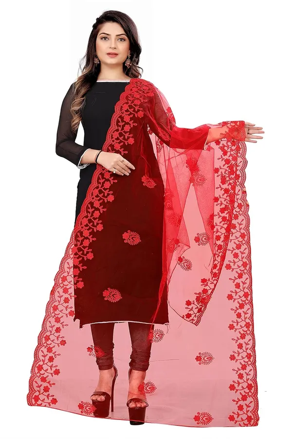Designer_Women_Nylon_Net_Fancy_Embroidered_Dupatta_For_Women_Girl
