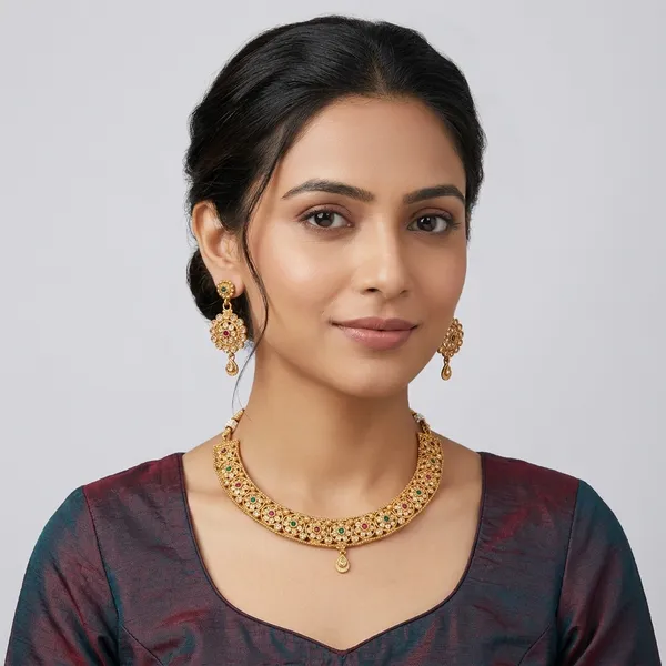 AMRITRATAN_Gold_Plated_Traditional_Kundan_Necklace_Set_with_Matching_Earrings_|_Multicolour_Designer_Jewellery_for_Women_&_Girls_|_Wedding,_Bridal_&_Festive_Wear