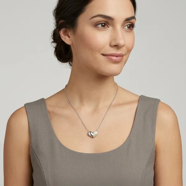 AMRITRATAN_Stainless_Steel_Heart_Pendant_Necklace_for_Women_&_Girls_|_Silver_Finish_Minimalist_Everyday_Jewellery_|_Office,_Casual,_Anniversary_&_Gift_Wear