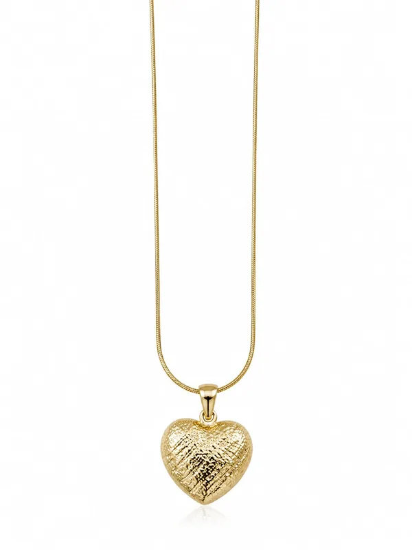 AMRITRATAN_Gold_Plated_Textured_Heart_Pendant_Necklace_for_Women_&_Girls_|_Minimalist_Stainless_Steel_Chain_|_Everyday_Wear,_Office,_Party_&_Gift