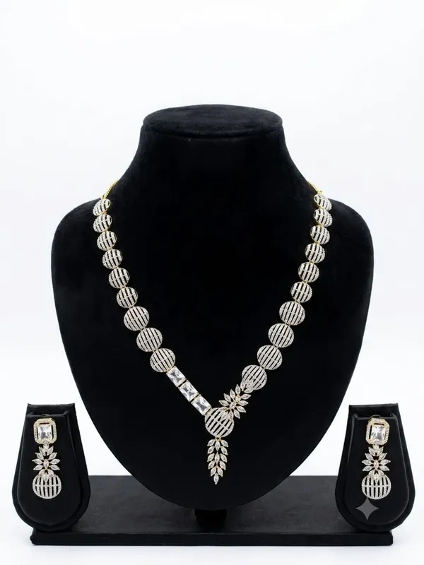 AMRITRATAN_Gold_&_Silver-Tone_Designer_Necklace_Set_with_American_Diamond_Accents_|_Contemporary_Party,_Wedding_&_Festive_Jewellery_for_Women_&_Girls