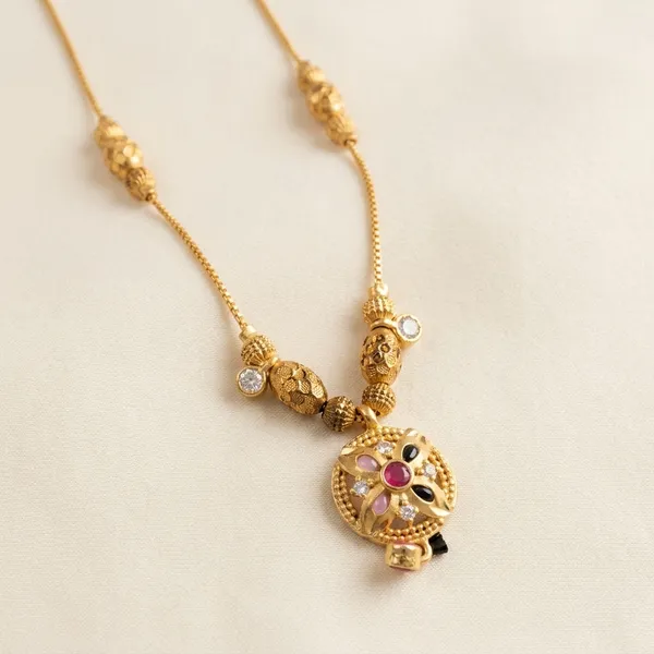 Golden_Brass_Gemstone_Circular_Pendant_Long_Necklace_Set_For_Women