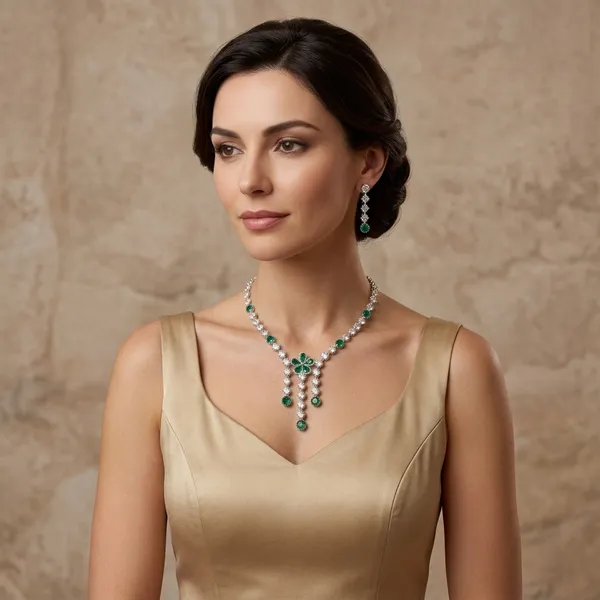 Green_White_American_Diamond_Floral_Stone_Necklace_Set_For_Women