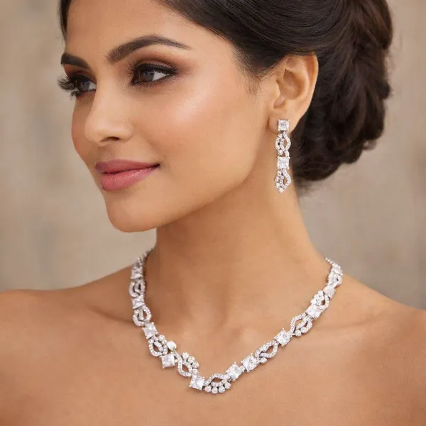 White_American_Diamond_Crystal_Wave_Necklace_Set_For_Women