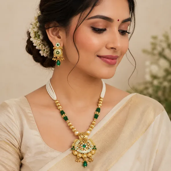 Green_Golden_Kundan_Filigree_Beaded_Necklace_Set_For_Women