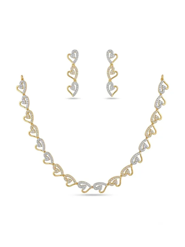 AMRITRATAN_Gold_Plated_Heart_Design_American_Diamond_Necklace_Set_with_Matching_Earrings_|_White_Stone_Designer_Jewellery_for_Women_&_Girls_|_Party,_Wedding_&_Festive_Wear
