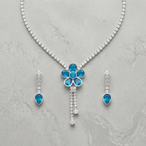 Blue_Floral_American_Diamond_Necklace_Set_For_Women