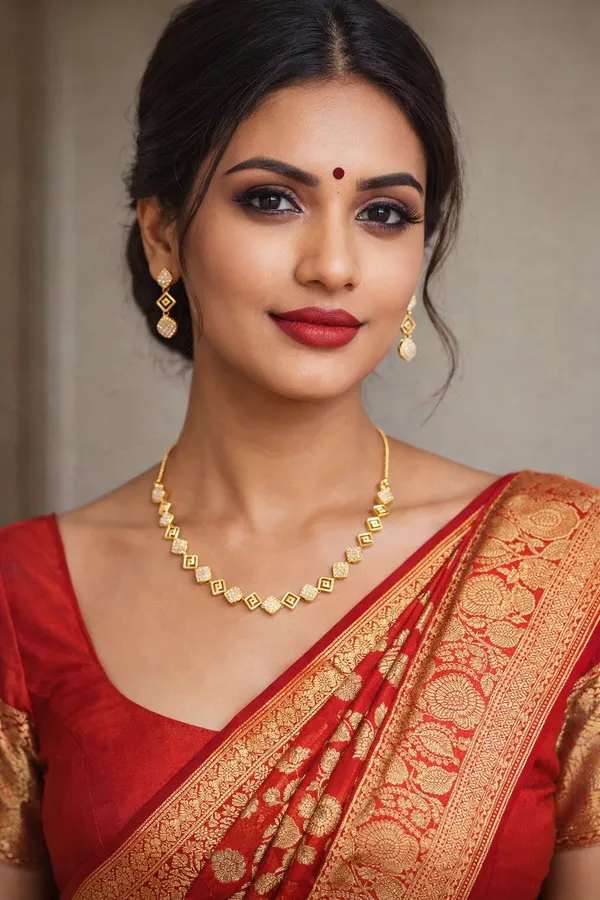 AMRITRATAN_Rhodium_Gold_Plated_Geometric_American_Diamond_Necklace_Set_with_Matching_Earrings_|Gold_Stone_Designer_Jewellery_for_Women_&_Girls_|_Party,_Wedding_&_Festive_Wear