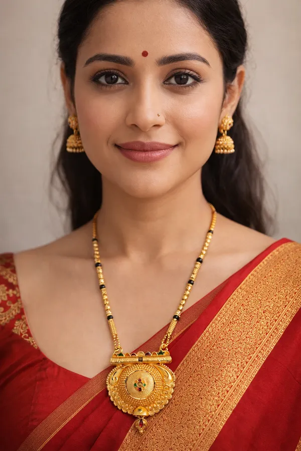 Golden_Brass_Black_Bead_Filigree_Mangalsutra_Necklace_Set_For_Women
