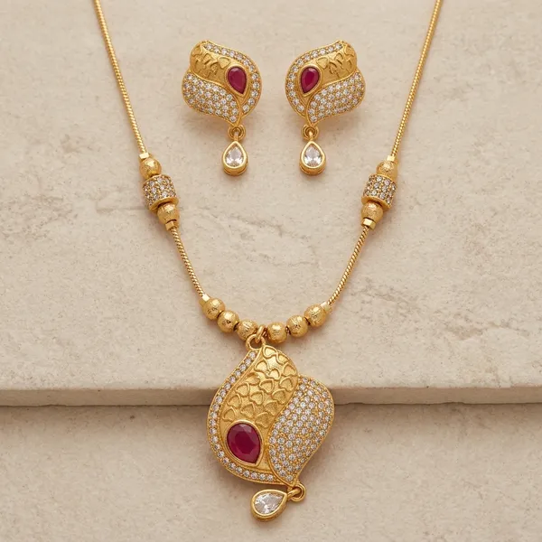 Gold_Toned_Brass_Ruby_Stone_Peacock_Pendant_Necklace_Set_For_Women