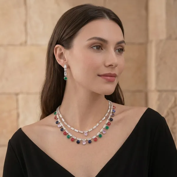 Multicolor_Crystal_Multi_Strand_Statement_American_Diamond_Necklace_Set_For_Women