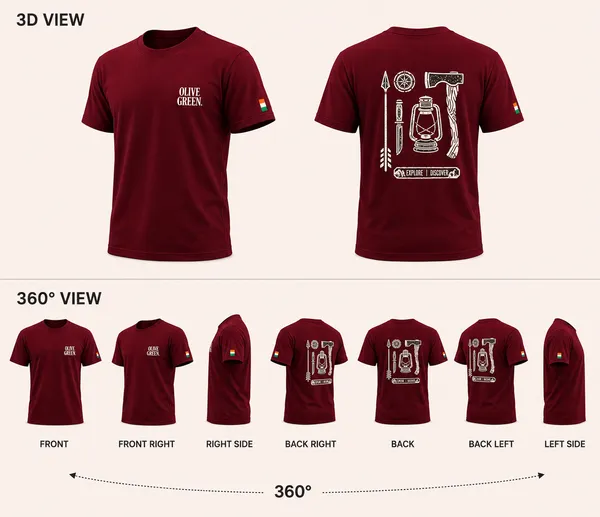 Olive_Green_Graphic_T-Shirt_-_Adventure_-_Cabernet_Red