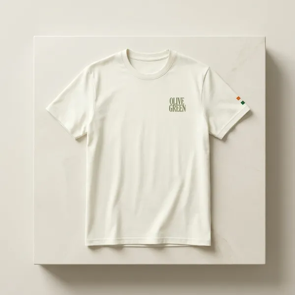 Olive_Green._T-Shirt_-_Crew_-_Light_Ivory