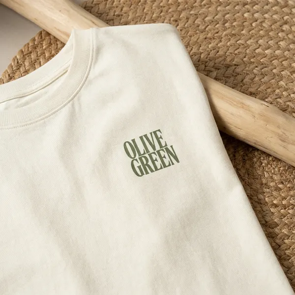 Olive_Green._T-Shirt_-_Crew_-_Light_Ivory
