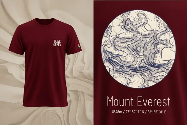 Olive_Green_Graphic_T-Shirt_-_Mount_EverestC_-_Cabernet_Red