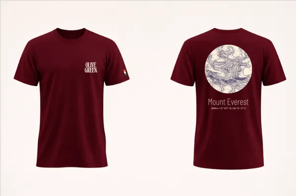 Olive_Green_Graphic_T-Shirt_-_Mount_EverestC_-_Cabernet_Red