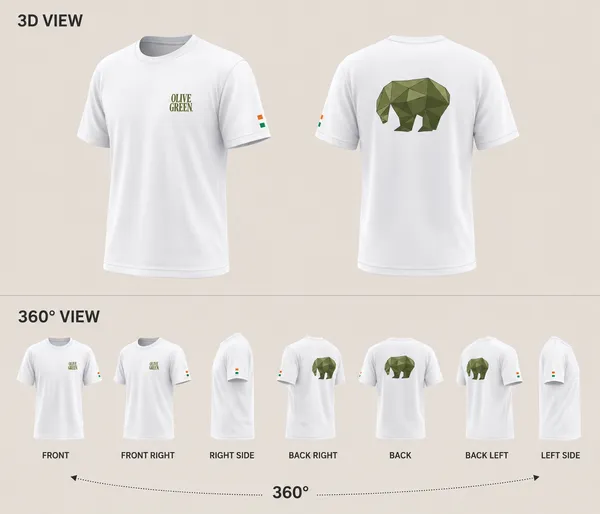 Olive_Green_Graphic_T-Shirt_-_Olive_Bear_-_Pure_White
