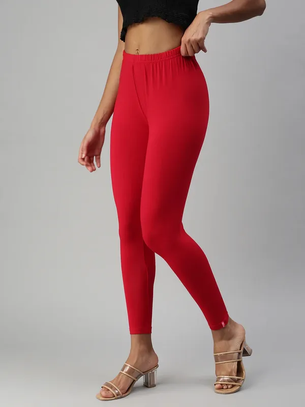 Red_Cotton_Leggings_For_Women